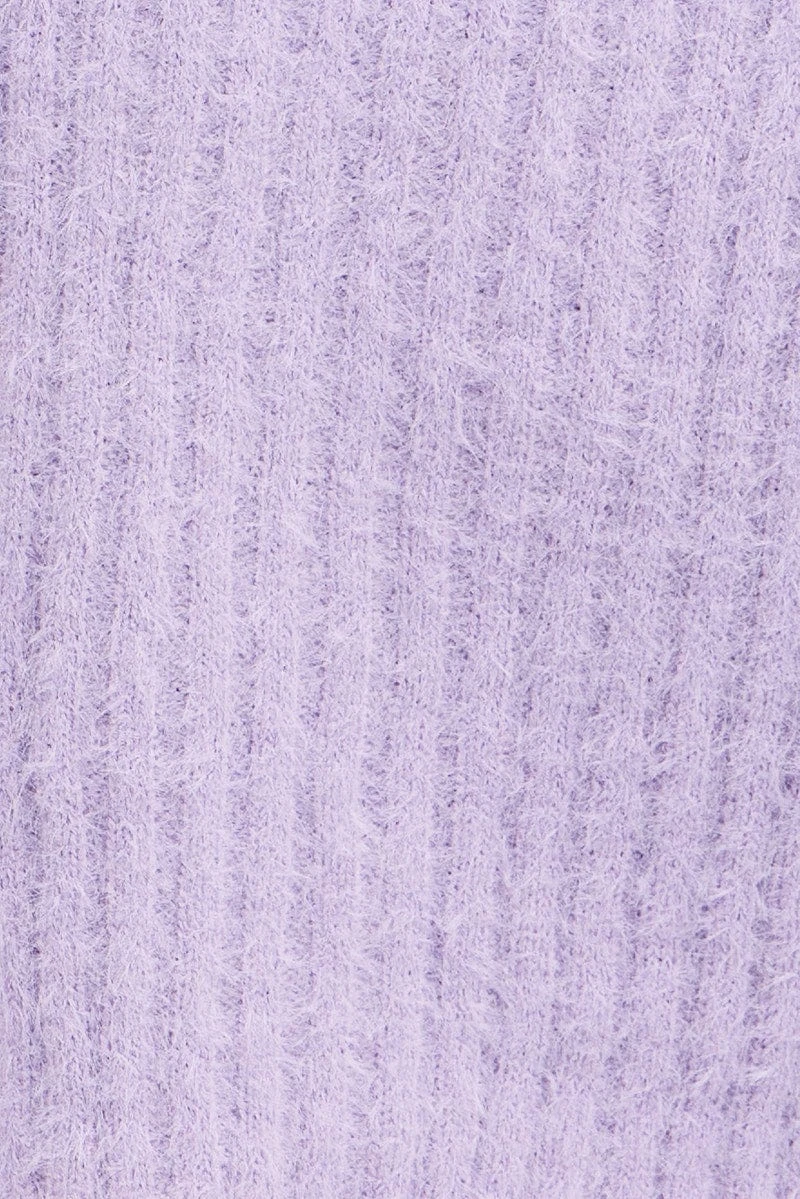 Purple Crop Knit Cardigan V Neck 6 Purple Crop Knit Cardigan V Neck - Image 6