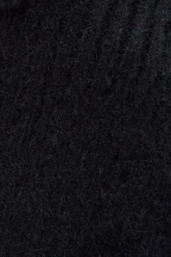 Black Knit Cardigan Fur Trim -FabWear Shop kn2066 41jb black 6