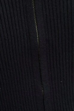 Black Knit Zip Up Cardigan Hooded -FabWear Shop kn2122 40jb black 6