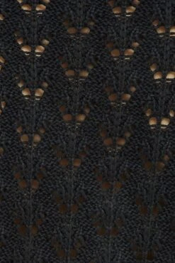 Black Crochet Knit Cardigan Long Sleeve -FabWear Shop kn2224 41jb black 6