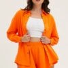 Orange Oversized Shirt Loungewear
