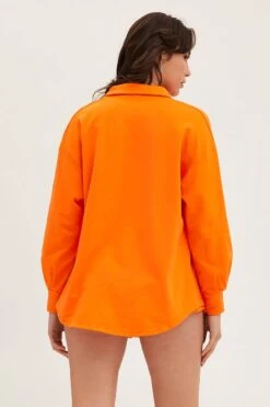 Orange Oversized Shirt Loungewear -FabWear Shop lg set orange oversized shirt loungewear 32887087136961