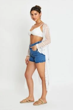 White Knit Cardigan Long Sleeve -FabWear Shop lgline cardigan white knit cardigan long sleeve 33006709342401