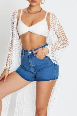 White Knit Cardigan Long Sleeve -FabWear Shop lgline cardigan white knit cardigan long sleeve 33006709407937