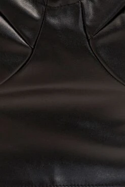 Black Faux Leather Corset Top -FabWear Shop lingerie black faux leather corset top 33007223734465