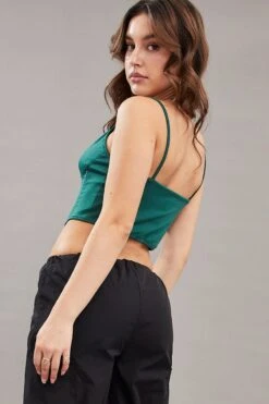 Green Corset Top -FabWear Shop lingerie green corset top 33007220326593