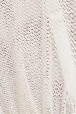 White Cold Shoulder Mesh Corset One Piece Bodysuit -FabWear Shop lingerie white cold shoulder mesh corset one piece bodysuit 33007222948033