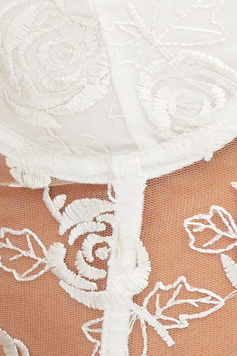 White Lace Embroidery Corset Top Lingerie 7 White Lace Embroidery Corset Top Lingerie - Image 7
