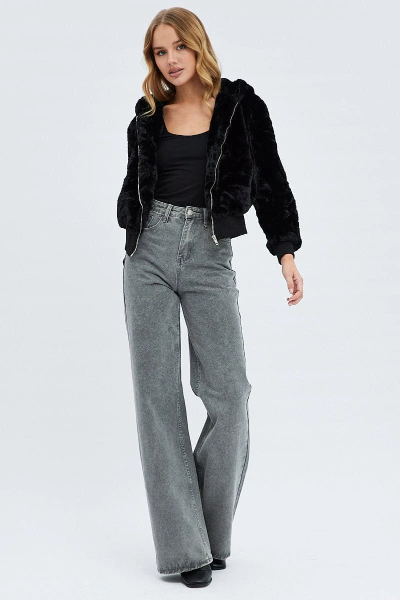 Black Soft Jacket Long Sleeves Hoodie 2 Black Soft Jacket Long Sleeves Hoodie - Image 2