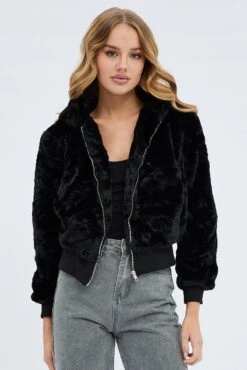 Black Soft Jacket Long Sleeves Hoodie 8 Black Soft Jacket Long Sleeves Hoodie -FabWear Shop oj1228 33w black 3