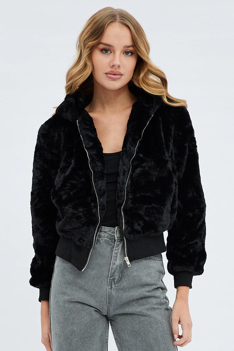 Black Soft Jacket Long Sleeves Hoodie 3 Black Soft Jacket Long Sleeves Hoodie - Image 3