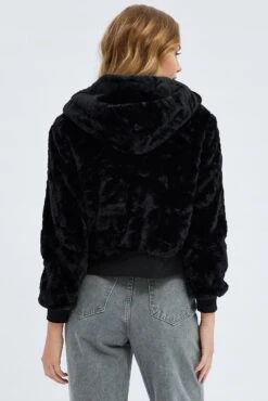 Black Soft Jacket Long Sleeves Hoodie 10 Black Soft Jacket Long Sleeves Hoodie -FabWear Shop oj1228 33w black 5