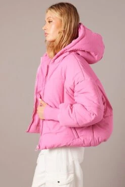 Pink Puffer With Long Sleeve -FabWear Shop oj1232 33wb pink 4