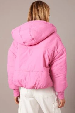 Pink Puffer With Long Sleeve -FabWear Shop oj1232 33wb pink 5