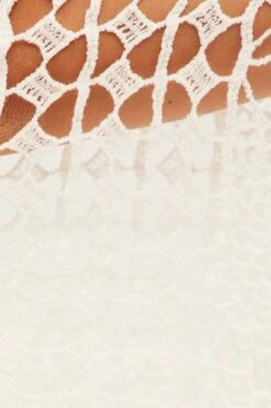 White Crochet Cardigan Long Sleeve Relaxed -FabWear Shop oj1300 47wb white 6