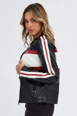 Black Faux Leather Jacket Long Sleeves 11 Black Faux Leather Jacket Long Sleeves -FabWear Shop oj1423 66w black 5