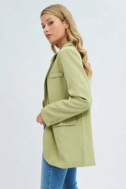 Green Oversized Single Breasted Blazer 9 Green Oversized Single Breasted Blazer -FabWear Shop oj1434 38wb lime 4