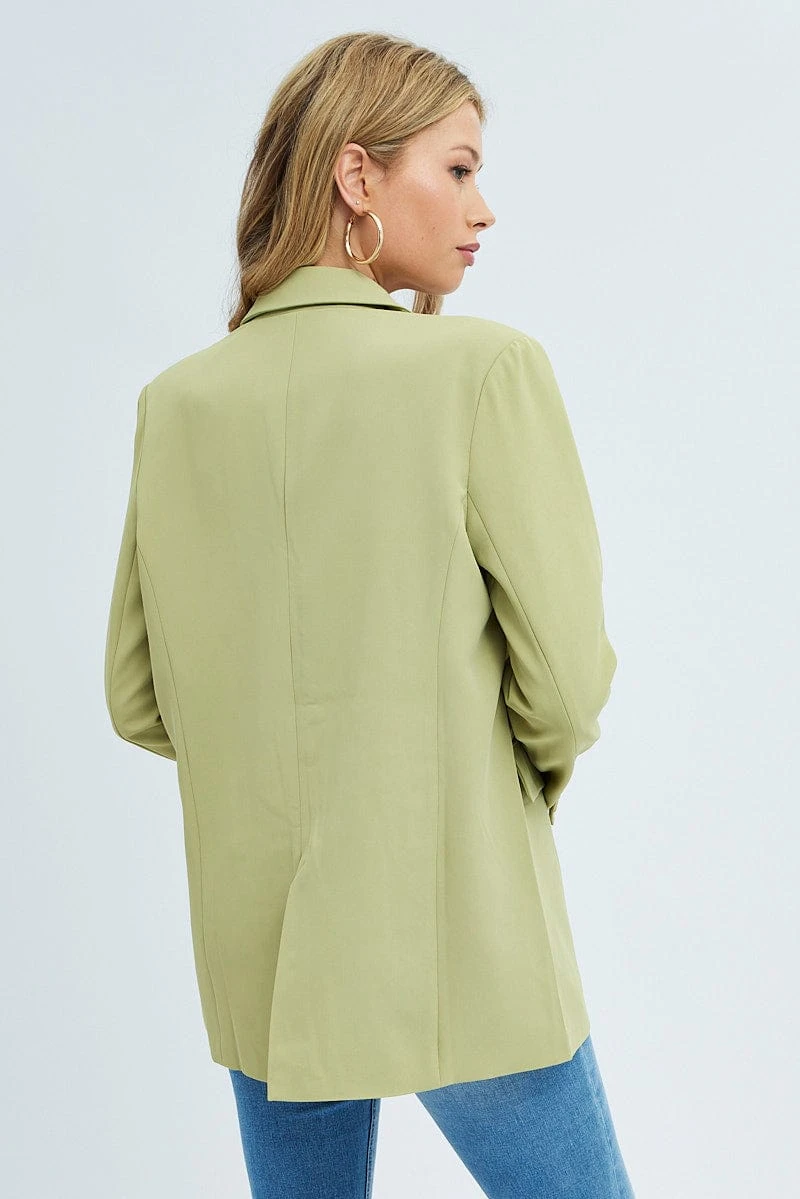 Green Oversized Single Breasted Blazer 5 Green Oversized Single Breasted Blazer - Image 5