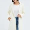 White One Button Coat Knee Length