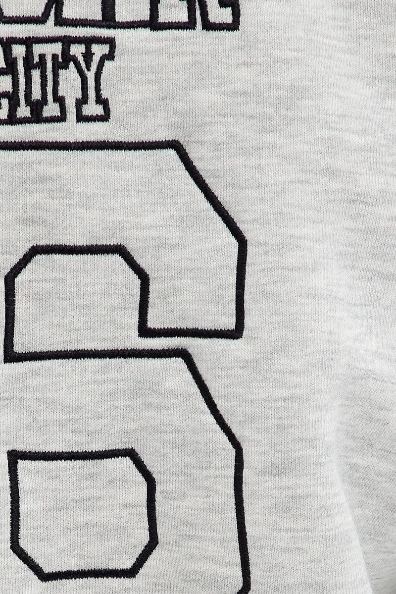 Grey Hoodie Zip Long Sleeve New York Embroidery 7 Grey Hoodie Zip Long Sleeve New York Embroidery - Image 7