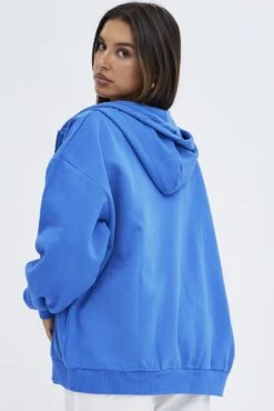Blue Hoodie Zip Long Sleeve New York Embroidery -FabWear Shop oj1853d 84mb periwinkle 5