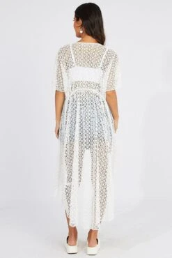 White Crochet Cardigan Short Sleeve 10 White Crochet Cardigan Short Sleeve -FabWear Shop oj2012 51wb white 5