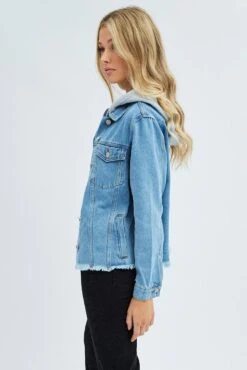 Blue Demin Jacket Long Sleeve Hoodie 9 Blue Demin Jacket Long Sleeve Hoodie -FabWear Shop oj25701 28lm denim blue 4