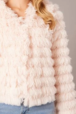 Pink Shag Faux Fur Jacket -FabWear Shop oj5016 33wb pale pink 6