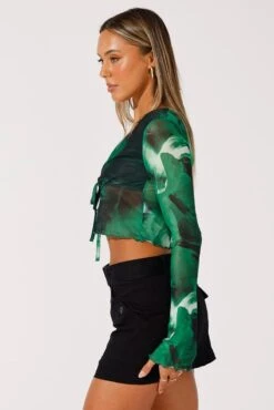 Green Abstract Tie Up Cardigan Long Sleeve 9 Green Abstract Tie Up Cardigan Long Sleeve -FabWear Shop oj5680a 84wb abstract 4