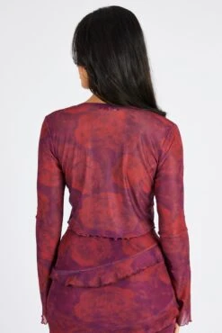 Red Floral Tie Up Cardigan Long Sleeve 10 Red Floral Tie Up Cardigan Long Sleeve -FabWear Shop oj5680x 84w floral 5