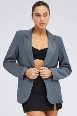 Grey Blazer Long Sleeve