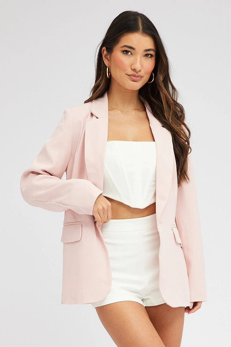 Pink Jacket Long Sleeve Collar Neck 1 Pink Jacket Long Sleeve Collar Neck