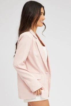 Pink Jacket Long Sleeve Collar Neck 9 Pink Jacket Long Sleeve Collar Neck -FabWear Shop oj9130a 33wb pale pink 4