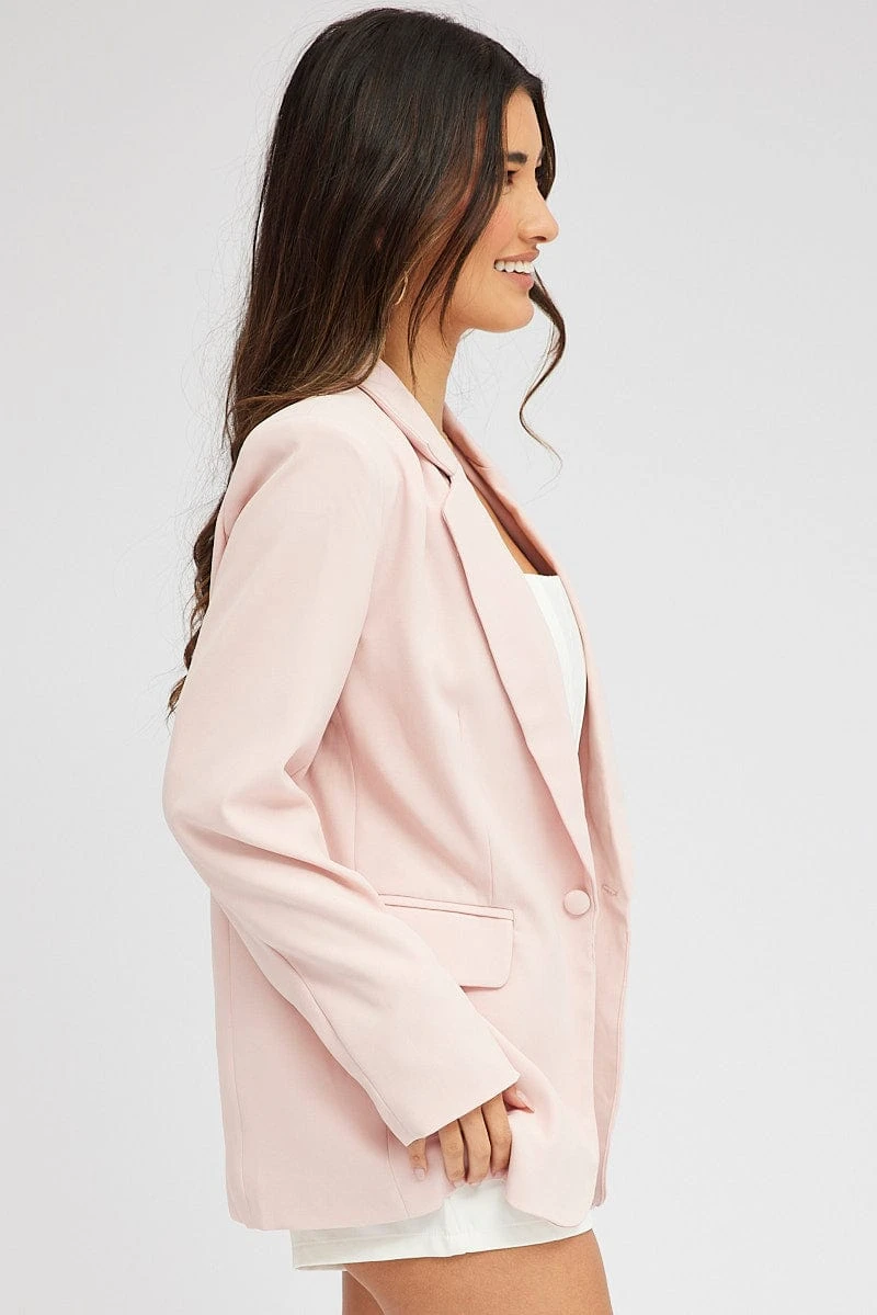 Pink Jacket Long Sleeve Collar Neck 4 Pink Jacket Long Sleeve Collar Neck - Image 4