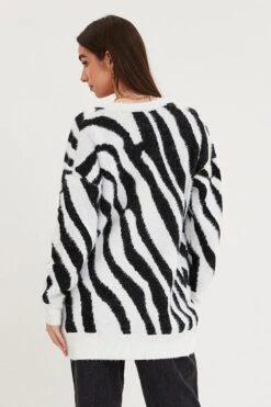 Print Knit Cardigan Long Sleeve Longline 10 Print Knit Cardigan Long Sleeve Longline -FabWear Shop oversized cardigan animal print knit cardigan long sleeve longline 32967477952705