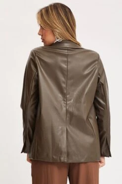 Brown Faux Leather Jacket Long Sleeve Oversized 9 Brown Faux Leather Jacket Long Sleeve Oversized -FabWear Shop pu jacket brown faux leather jacket long sleeve oversized 32966601048257
