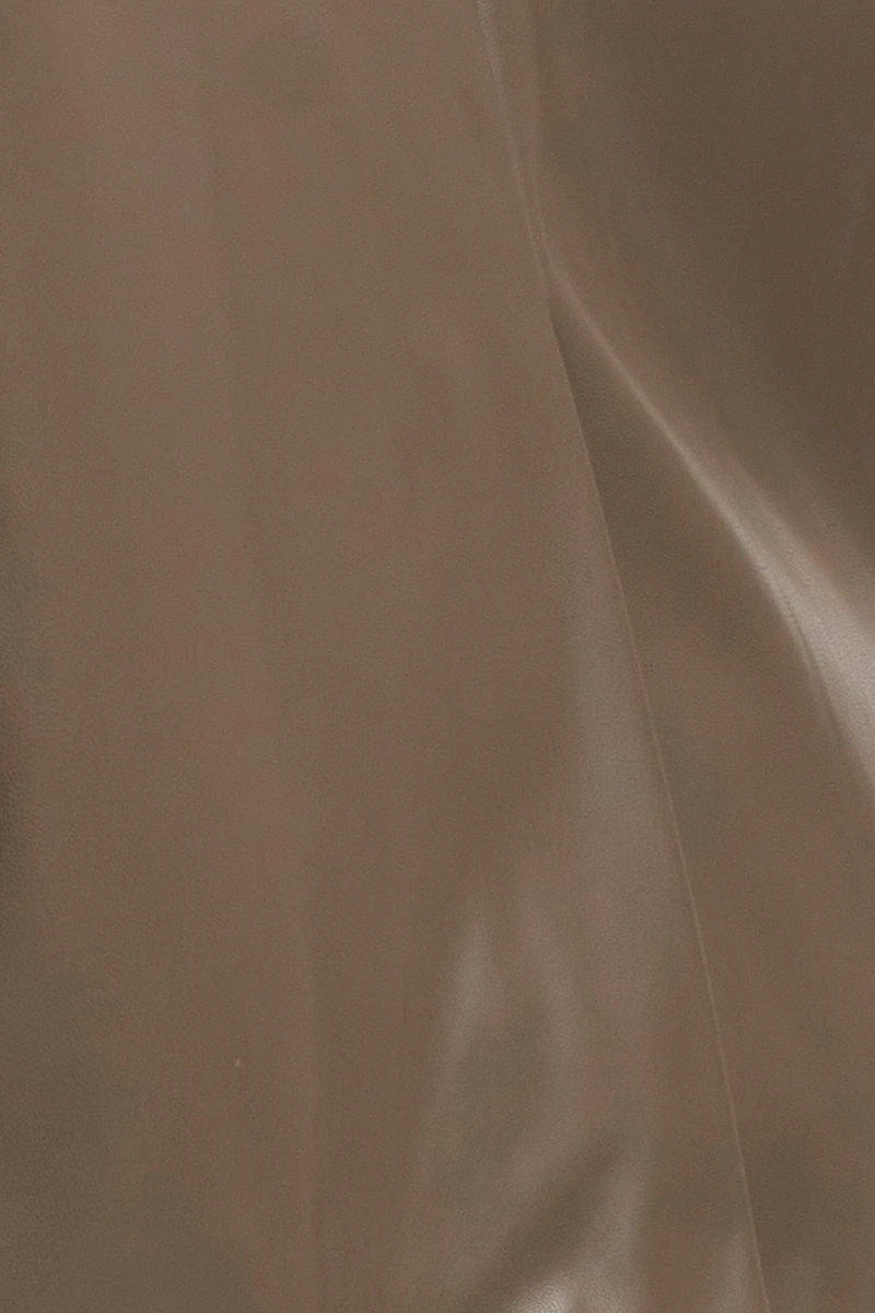 Brown Faux Leather Jacket Long Sleeve Oversized 6 Brown Faux Leather Jacket Long Sleeve Oversized - Image 6