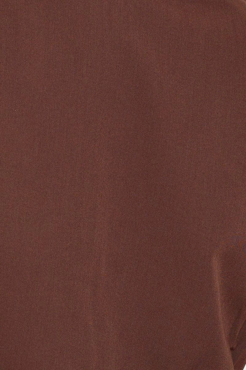 Brown Crop Shirts Short Sleeve Collared 6 Brown Crop Shirts Short Sleeve Collared - Image 6