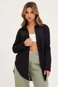 Black Shirt Top Long Sleeve -FabWear Shop shirt black shirt top long sleeve 32967024541889
