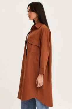 Brown Oversized Shirts Long Sleeve Collared 9 Brown Oversized Shirts Long Sleeve Collared -FabWear Shop shirt brown oversized shirts long sleeve collared 32966948651201