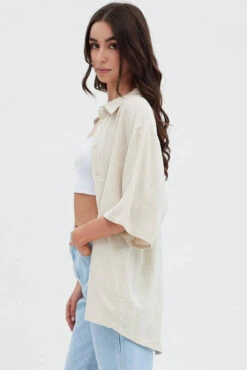 Beige Shirt Short Sleeve Regular Fit 9 Beige Shirt Short Sleeve Regular Fit -FabWear Shop shirt nude shirt short sleeve regular fit 33524952105153