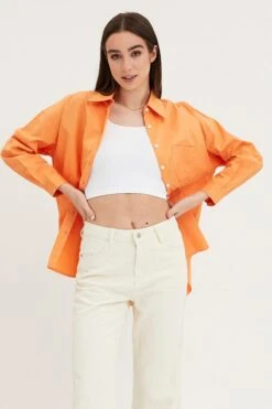 Orange Relaxed Shirts Long Sleeve Button Up 8 Orange Relaxed Shirts Long Sleeve Button Up -FabWear Shop shirt orange relaxed shirts long sleeve button up 32966894420161
