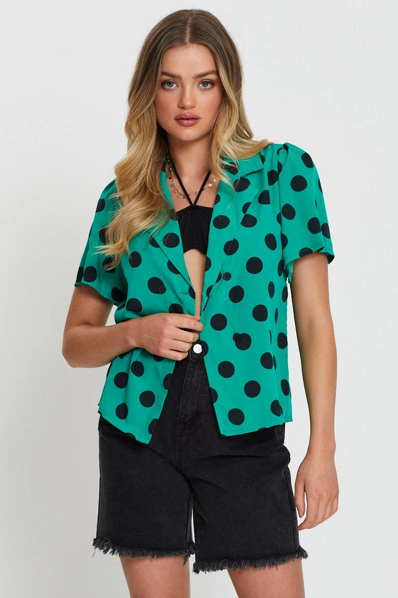 Polka Dot Relaxed Shirts Short Sleeve 1 Polka Dot Relaxed Shirts Short Sleeve