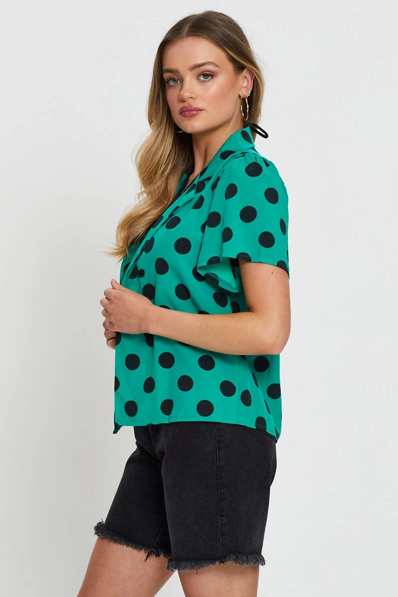 Polka Dot Relaxed Shirts Short Sleeve 3 Polka Dot Relaxed Shirts Short Sleeve - Image 3