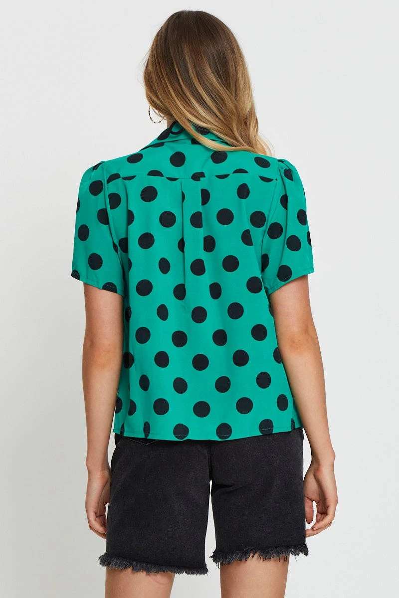 Polka Dot Relaxed Shirts Short Sleeve 4 Polka Dot Relaxed Shirts Short Sleeve - Image 4