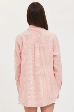 Stripe Oversized Shirts Long Sleeve Collared -FabWear Shop shirt stripe oversized shirts long sleeve collared 32966958186689