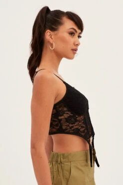 Black Corset Top Sleeveless Sweetheart Crop Garter Lace -FabWear Shop singlet black corset top sleeveless sweetheart crop garter lace 33171044925633