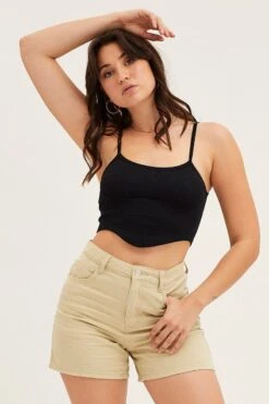 Black Seamless Corset Detail Singlet Top -FabWear Shop singlet black seamless corset detail singlet top 32964875026625