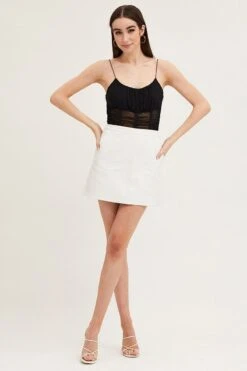 Black Sleeveless Corset Look Waist Detail Mesh Bodysuit -FabWear Shop singlet black sleeveless corset look waist detail mesh bodysuit 32965967610049