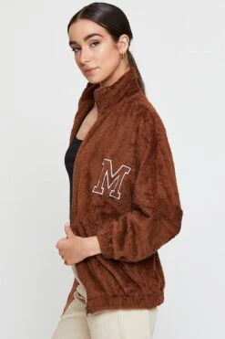 Beige Teddy Jacket Long Sleeve -FabWear Shop singlet regular camel teddy jacket long sleeve 32966014042305